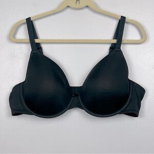 Cacique black Lightly Lined T-shirt underwire bra, size 44C.